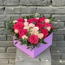 Цветочная композиция из Розы в коробке #REPLACE_PRED# Болгатищево