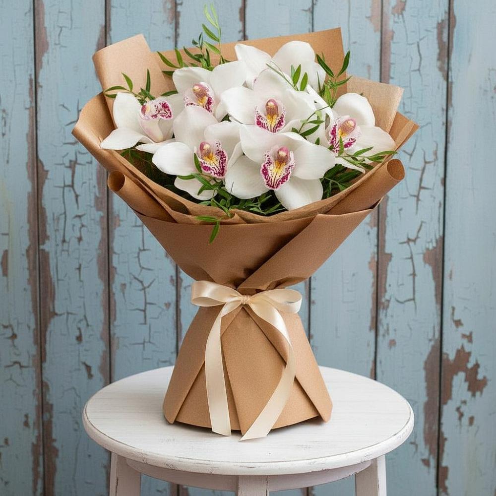 Букет цветов из: Орхидеи и Розы в Болгатищево