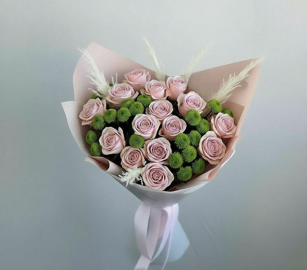 Букет цветов из: Розы и Хризантемы в Болгатищево