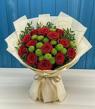 Букет цветов из:  Розы и Хризантемы в Болгатищево