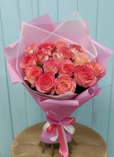 Букет 15 Розовых роз Равель в Болгатищево