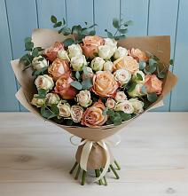 Букет цветов из:  Альстромерии и Розы #REPLACE_PRED# Болгатищево