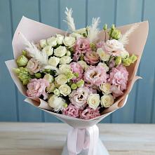 Букет цветов из:  Альстромерии и Розы в Болгатищево